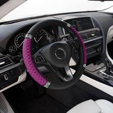 Bling Soft Leather Steering Wheel Cover For Most Cars 15 Inch Rhinestone