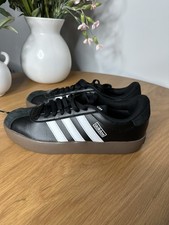 Size 8 women- Adidas VL Court 3.0 Black White Gum