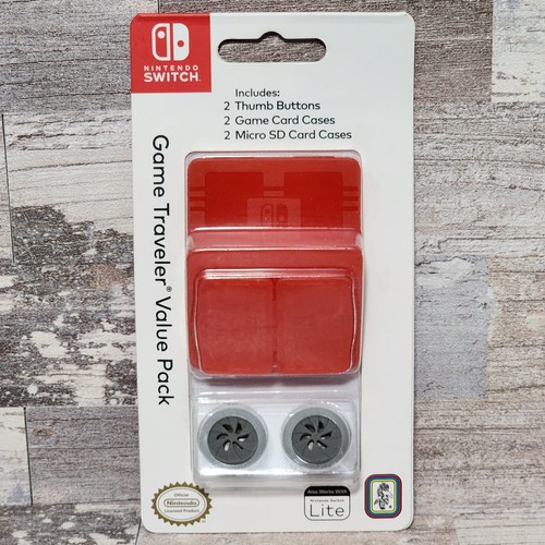 Nintendo Switch Game Traveler Value Pack Thumb Buttons Game & Micro SD Card Case