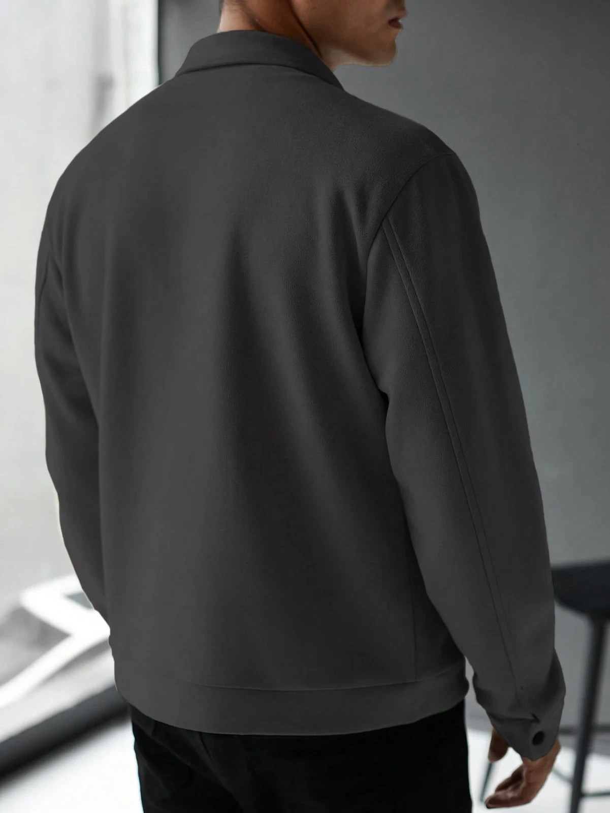 Men's Zip Up Collar Jacket Regular Fit Everyday Outerwear Grey RRP £29 image 2