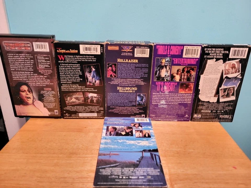 Horror VHS Lot Hellraiser 1 &2 Arachnophobia The Serpent And The Rainbow, etc - Image 2 of 4