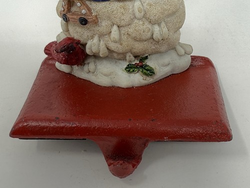 Strumpfhalter Weihnachten Schneemann im Pullover/Mütze/Schal Gusssockel 4 1/2" - Bild 8 von 11