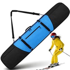 360  Padded Ski and Snowboard Travel Bag, Water-resistant Durable 165CM Blue