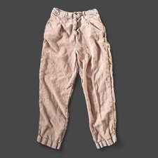 Free People Women size 2 Tan linen pants with button detail #linenpants #summer