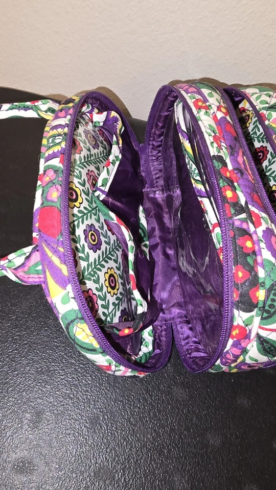 Vera Bradley Three To Get Ready Cosmético Maquillaje Joyería Bolsa de Viaje Viva La Vera Foto 4 de 4