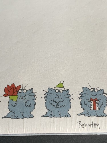 Vintage Sandra Boynton CATS Merry Christmas Note Pad NEW / SEALED (150 Sheets) - Picture 9 of 11