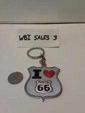 I Love Route 66 Keychain Double Sided 2 x 1 1/2