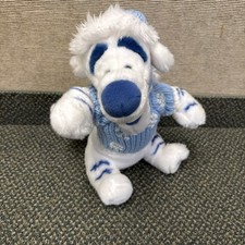 Disney Store Exclusive Winter White Tigger 14" Plush Blue Sweater Snowflakes