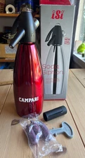 NEW CAMPARI Red Aluminum iSi Soda/Seltzer Siphon 1 Liter includes chargers
