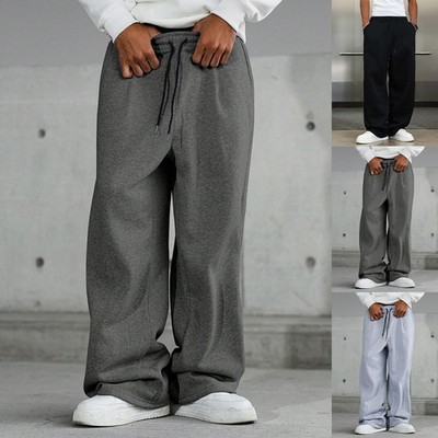 Wide Leg Jogginghose Herren Freizeithose Loose Fit Flach Maßtabelle