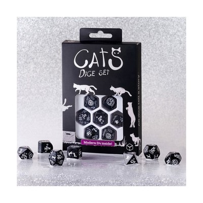 Q-Workshop Dice Cats Poly Set - Waffle (7) New
