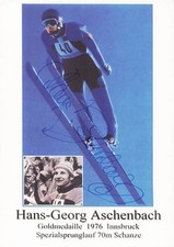 Hans Georg Aschenbach UH skoki narciarskie oryginalnie podpisana karta z autografem AK 6211 H