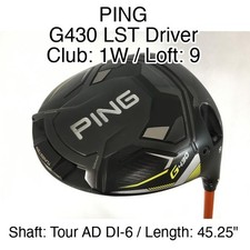 PING G430 LST Driver 1W Driver 9 45.25" Tour AD DI-6 Extra Stiff Right-Handed