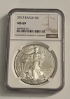 2017 Silver Eagle Dollar $1 - NGC MS 69