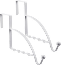 2 Pack Over Door Hooks White Clothes Hanger Rack Coat Towel Hat Storage Organize
