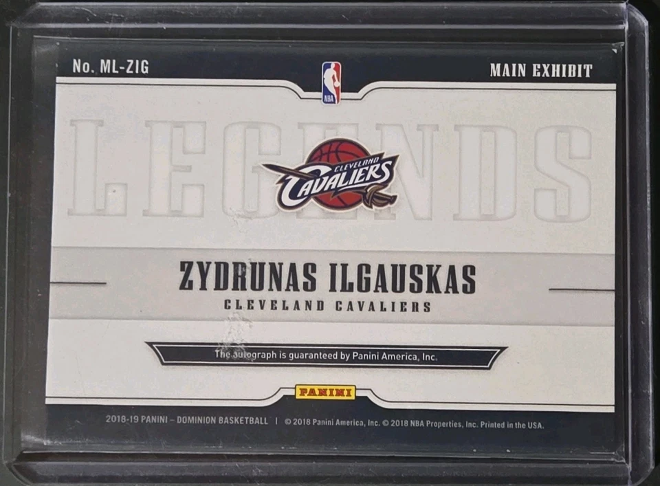 2018-19 Panini Dominion Main Exhibit Legends #ML-ZIG Zydrunas Ilgauskas/10 Foto 3 de 3