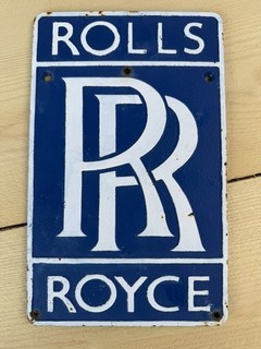 Rolls Royce Iron Metal Wall Sign Garage Decoration Plaque Large Mancave Blue