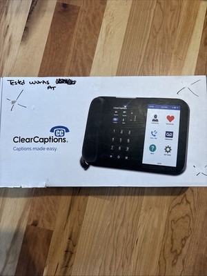 Elderly Clear Captions Blue Telephone Transcribes Convo To Text Speech to Text 