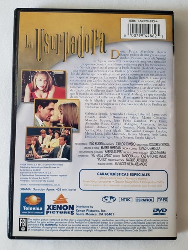 La Usurpadora DVD, 2005 Telenovelas Clasicas Televisa Novela Spanish Language - Imagen 2 de 4