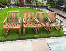 4 Vintage Nauteak Maritime Heritage Liner (boat) / Garden Chairs