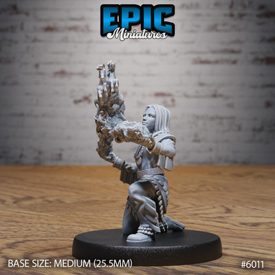 D&D Miniature - Native Tribe Spirit Mage - 3D Model Print DnD RPG Figur Druck