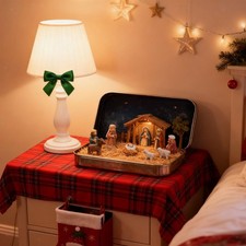 Mini Crèche De Noël, Scène De Noël Pour Le Bureau, L'étagère Ou