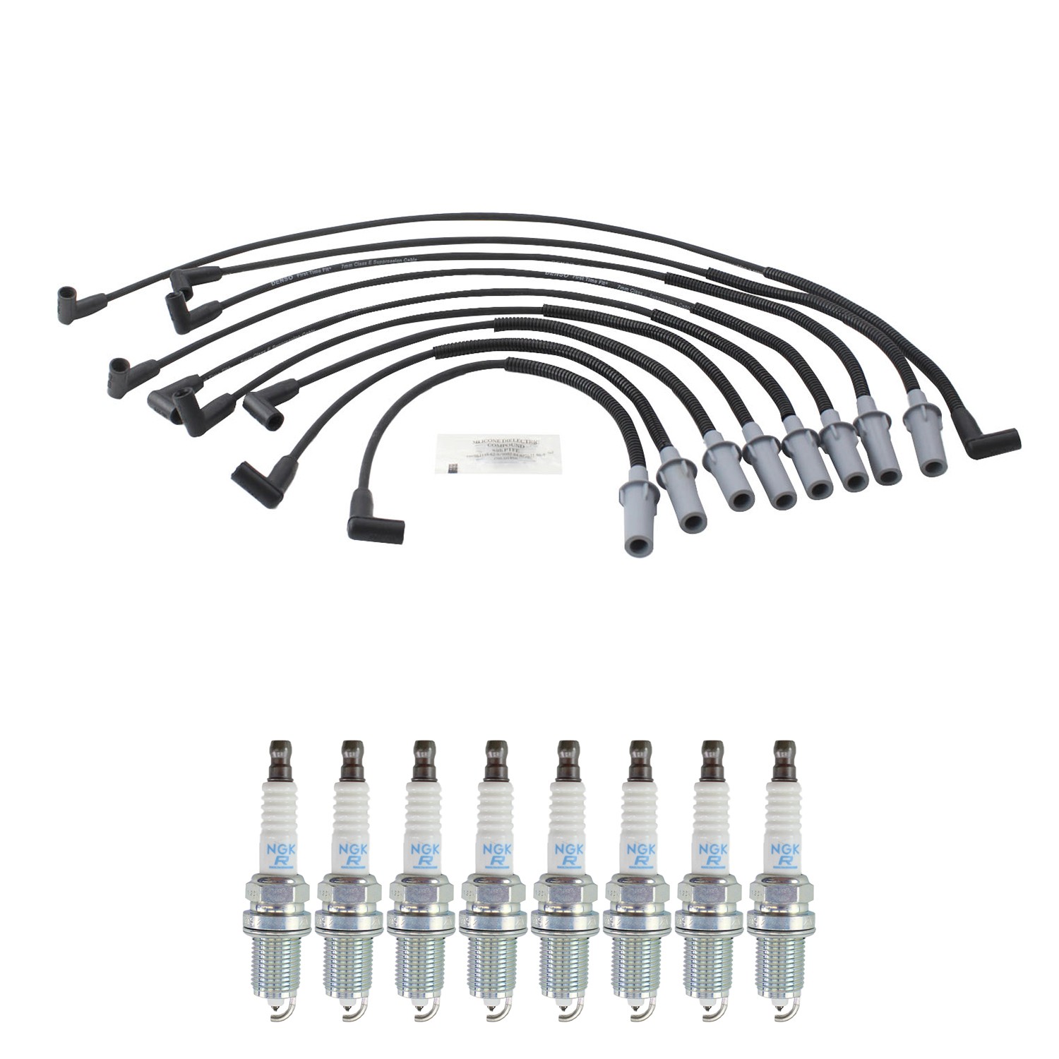 Denso Ignition Wires and NGK Spark Plugs Kit for Dodge Ram 1500 B2500 Dakota V8