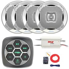 Metra Marine Boat Bluetooth Controller, 4x 5.25  400W Speakers, Amplifier, Kit