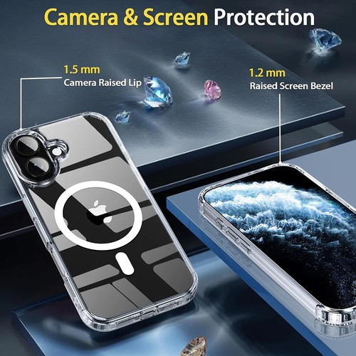 Coque iPhone 17 16 15 14 13 12 11  – MagSafe Magnétique Rigide Transparente - Zdjęcie 2 z 13