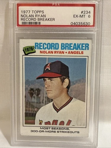 1977 TOPPS #234   Nolan Ryan Record Breaker PSA 6