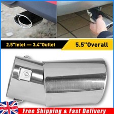 Bend Exhaust Muffler Tail Pipe Tip Tail Throat Silver Stainless Steel Universal