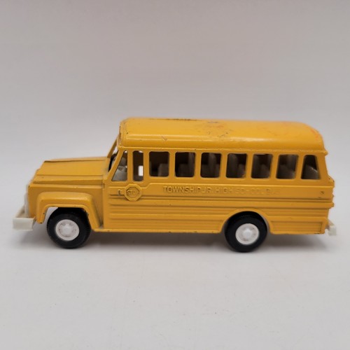 Tootsie Toy Township Jr. High School Bus USA Made Vintage Toy Bus Pressed Steel