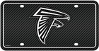 Atlanta Falcons Metal Auto Tag License Plate, Carbon Fiber Design, 6x12 Inch