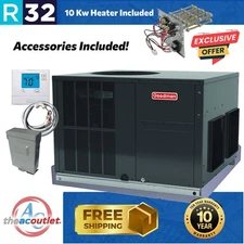 Goodman 2 Ton 13.4 SEER2 R-32 Package Heat Pump w/Heater & Kit (Multi-Position)