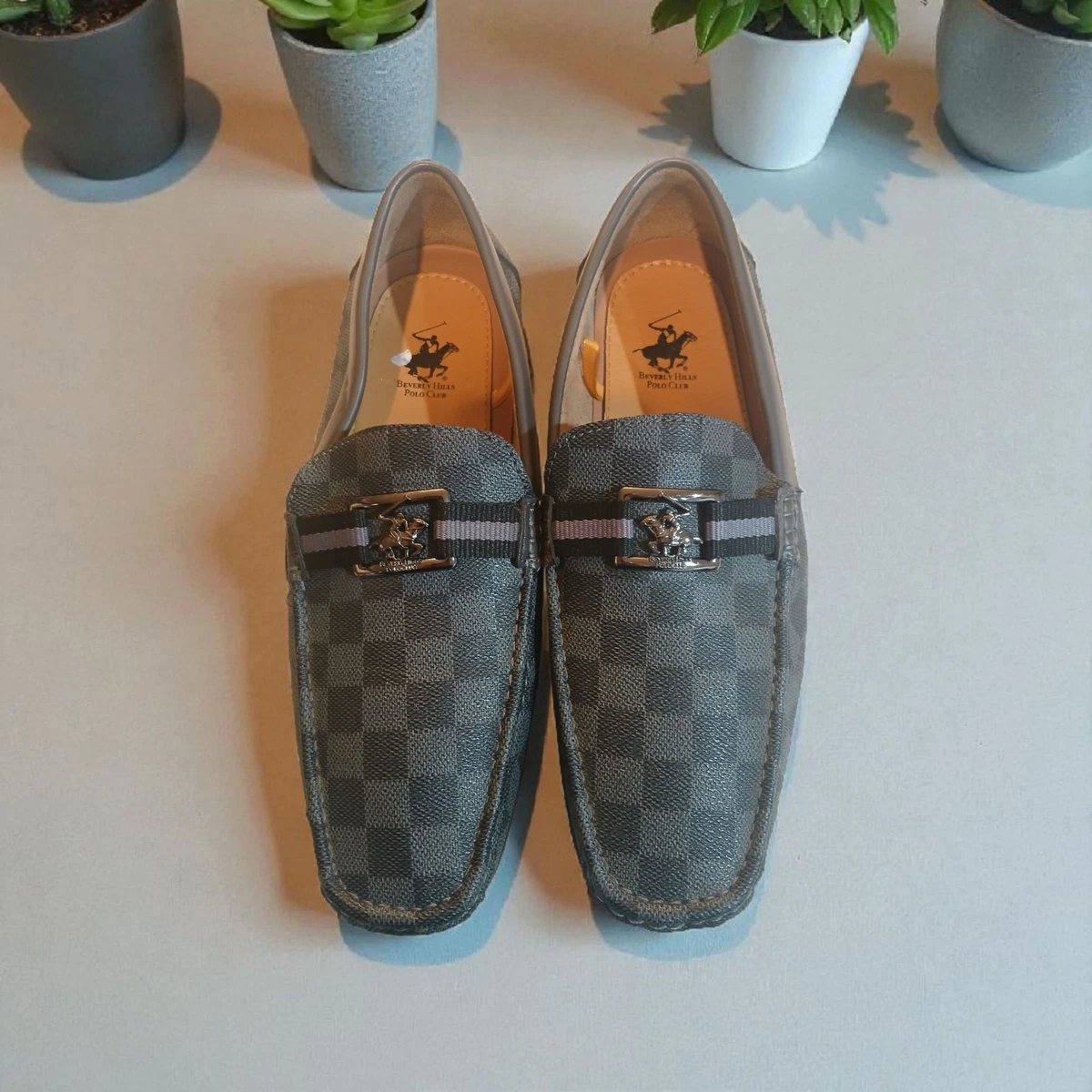 Beverly Hills Polo Club Men\'s Grey/Black Loafers With Buckle Size 13 Beverly Hills Polo Club Loafer Casual Shoes for Men for sale  main image 3