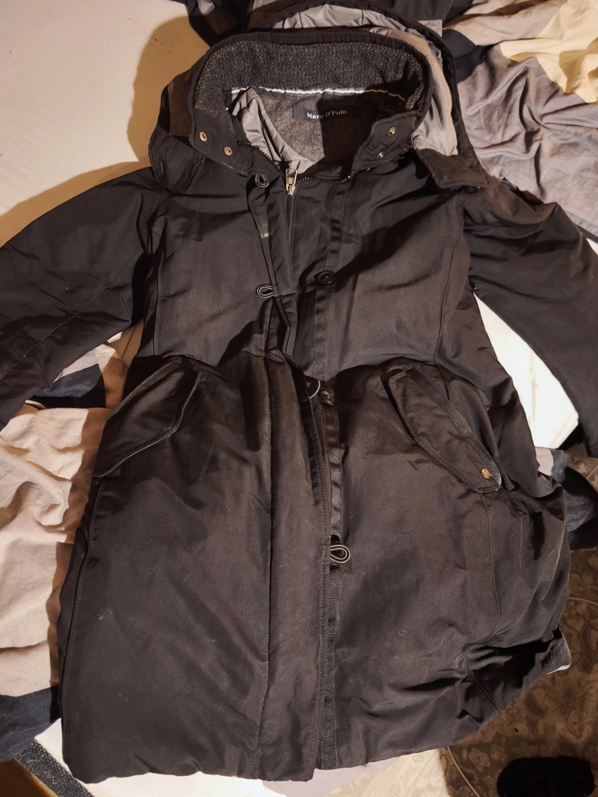 Marc O'Polo Men's Quilted Jacket Black Thermore Stand Collar Size 38 Zip/Button - product detail image 6