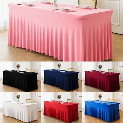 6 feet table cover with skirt deluxe thick quality party birthday decoration