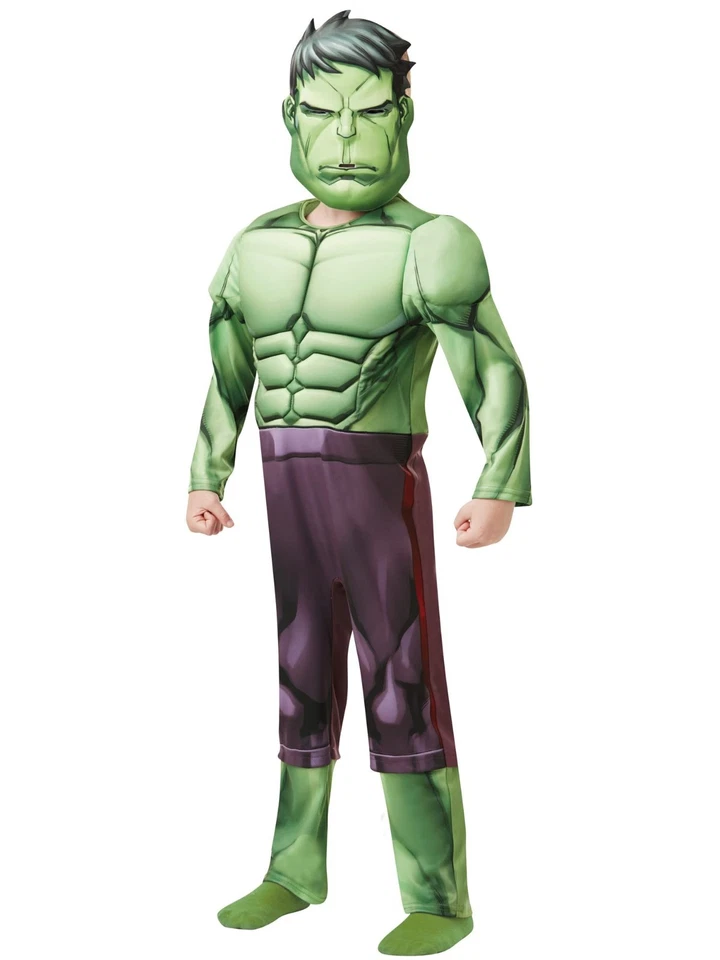 Rubie's Marvel Avengers Hulk Fancy Dress Kid's Deluxe Costume 9-10 Years- New - Image 3 of 4