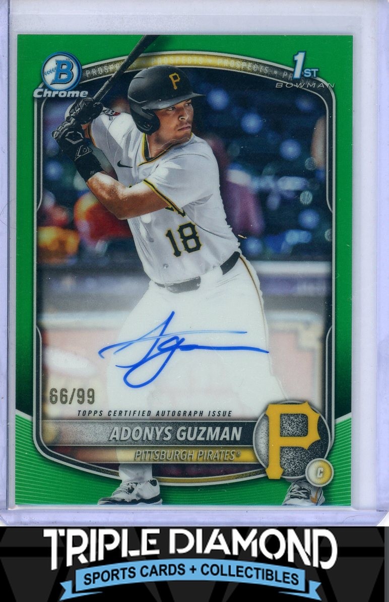 2025 Bowman Draft Chrome 1st Adonys Guzman Auto Green Refractor #66/99 J51