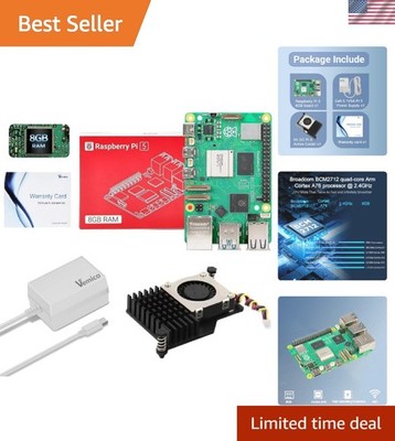 High-Performance Raspberry Pi 5 Kit: 8GB RAM & Active Cooling for Tech Projects