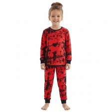 Kids Girls Boys Pyjamas 2 Piece Tie Dye Set Childrens Cotton PJs Nightwear