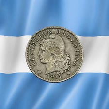 1914 Argentina 5 Centavos - Combined Ship