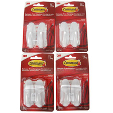 3M Command Hooks 3 Lb Medium Designer Lot of 8 Hooks NIP