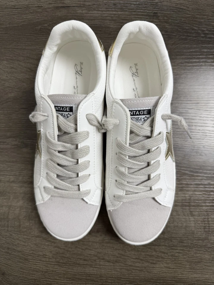 VINTAGE HAVANA Women’s Fashion Sneakers Legend AM White Pebbled Grey 8.5 - Image 4 of 4