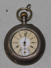 Antique 800 Fine Silver Pocket Watch Read