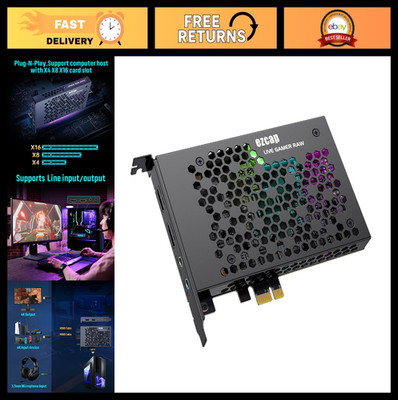 4K Game Capture Card HDMI PCI-E, 30fps Live Stream & Record, Zero Delay Loop-Out