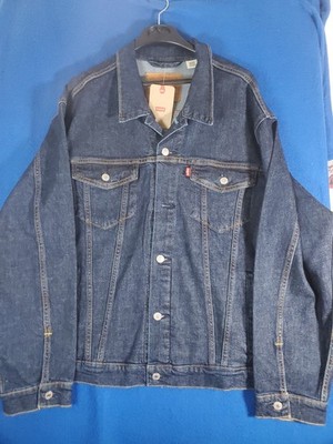 Levi's Men's Trucker Jacket Dark Rinse Denim Button Down Jean Jacket XXL NWT