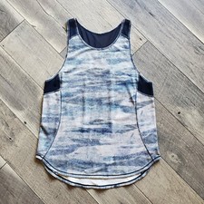 Lululemon Sculpt Tank II 6 Navy Blue Mesh Scape Multi Performance Top
