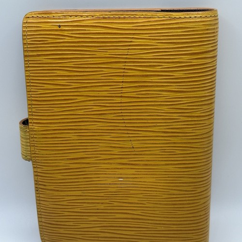 Louis Vuitton Epi Agenda PM Copertina Calendario Quaderno Pelle Giallo Viola Vintage - Foto 3 di 12