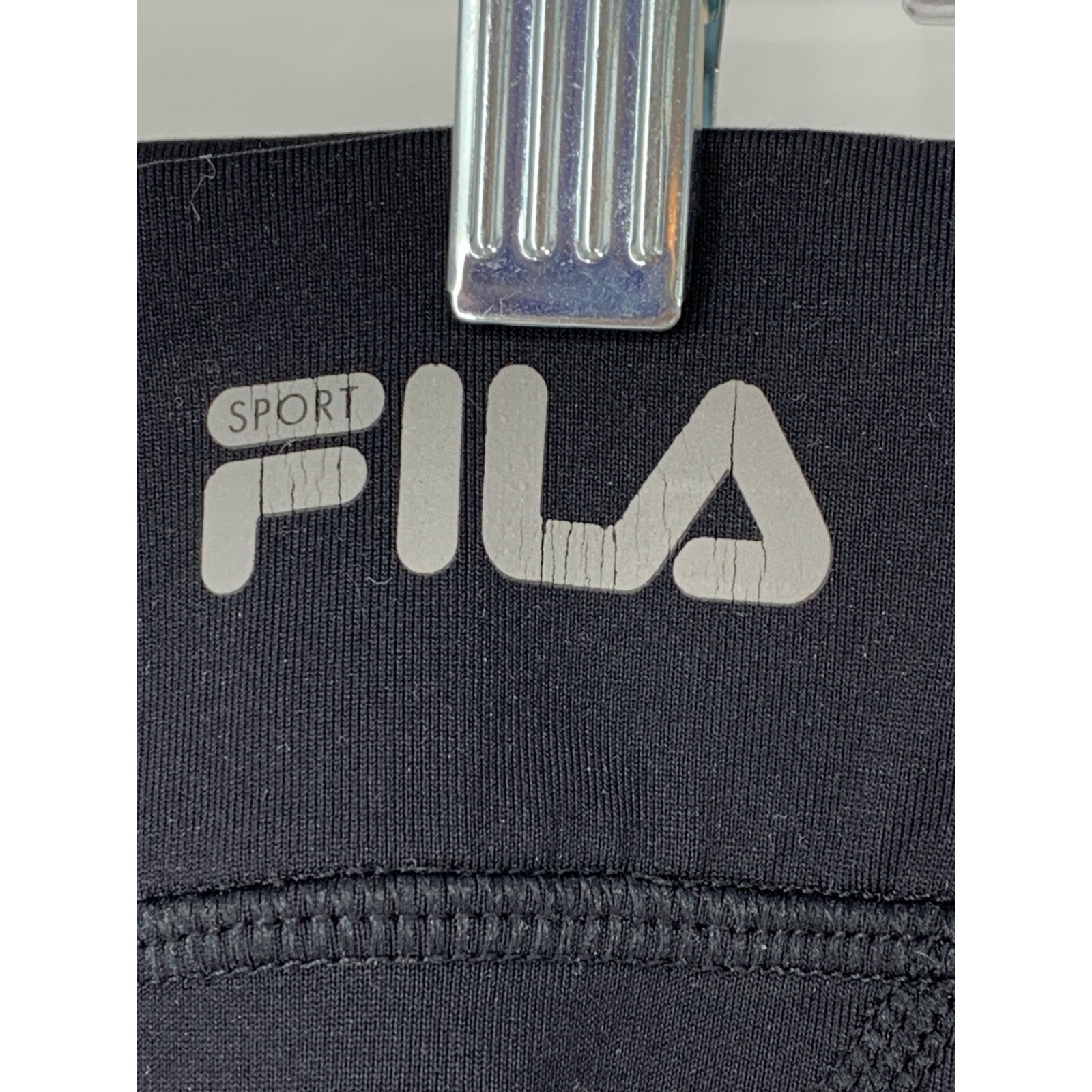 Legging da donna Fila Running Capri crop atletici neri XSmall cerniera tasca 3017